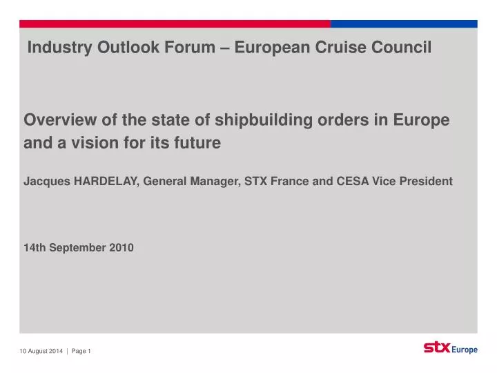industry outlook forum european cruise council