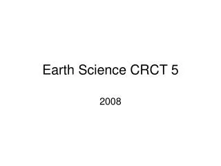 Earth Science CRCT 5