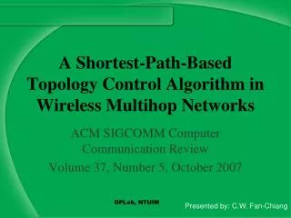 A Shortest-Path-Based Topology Control Algorithm in Wireless Multihop Networks
