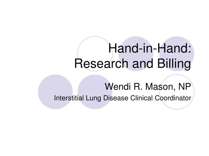 hand in hand research and billing