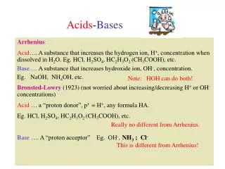 Acids - Bases