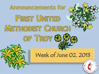 Announcements for First United Methodist Church of Troy