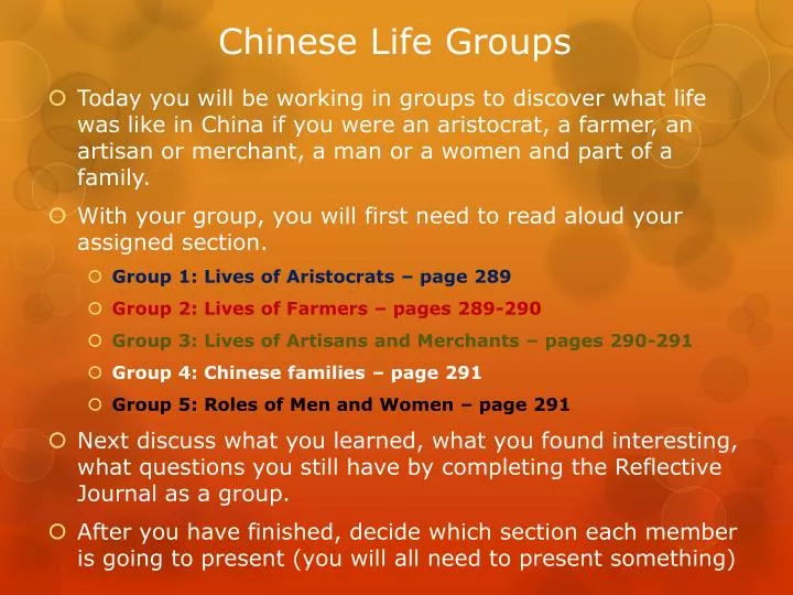 chinese life groups