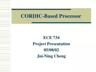 CORDIC-Based Processor