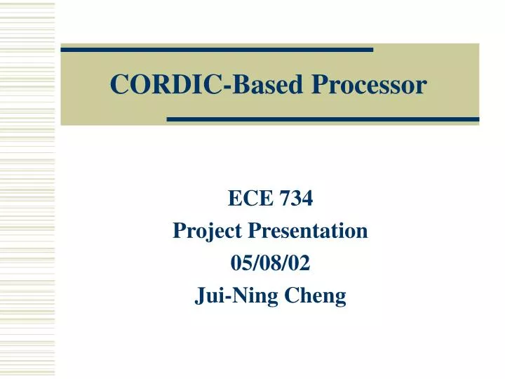 cordic based processor