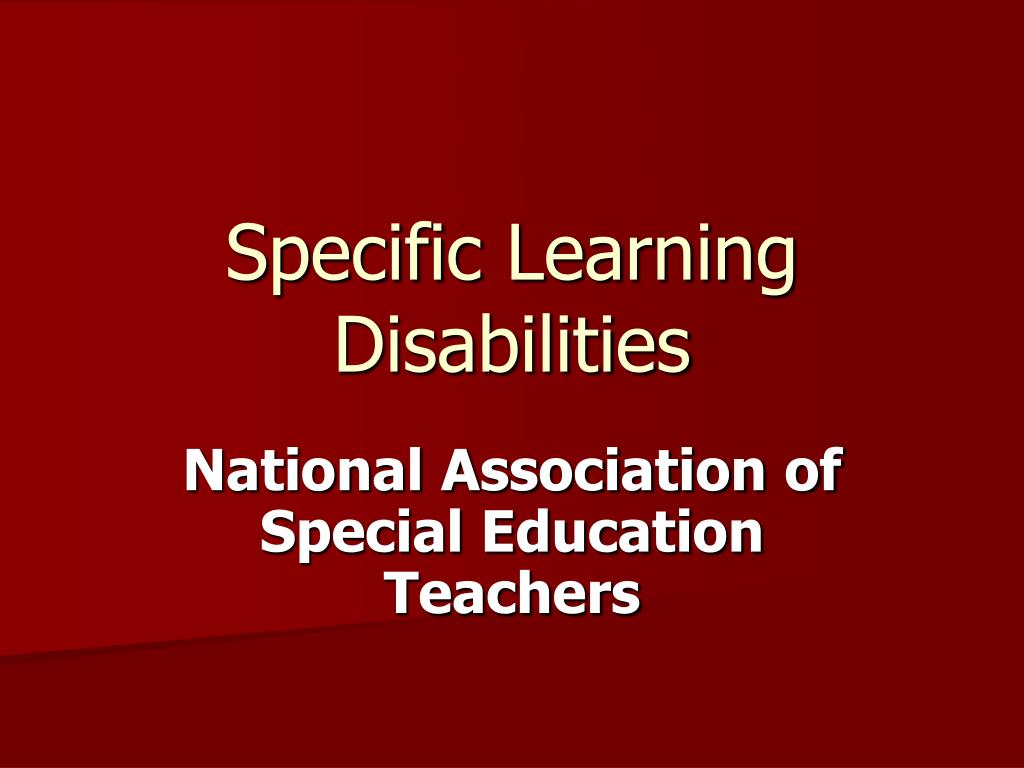 PPT - Specific Learning Disabilities PowerPoint Presentation, free ...