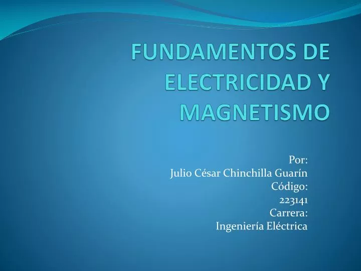 fundamentos de electricidad y magnetismo