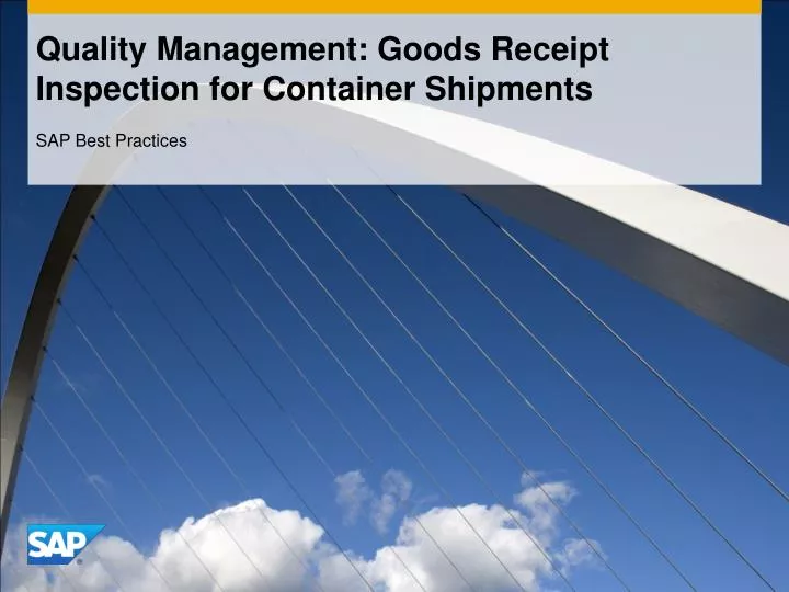 quality management goods receipt inspection for container shipments