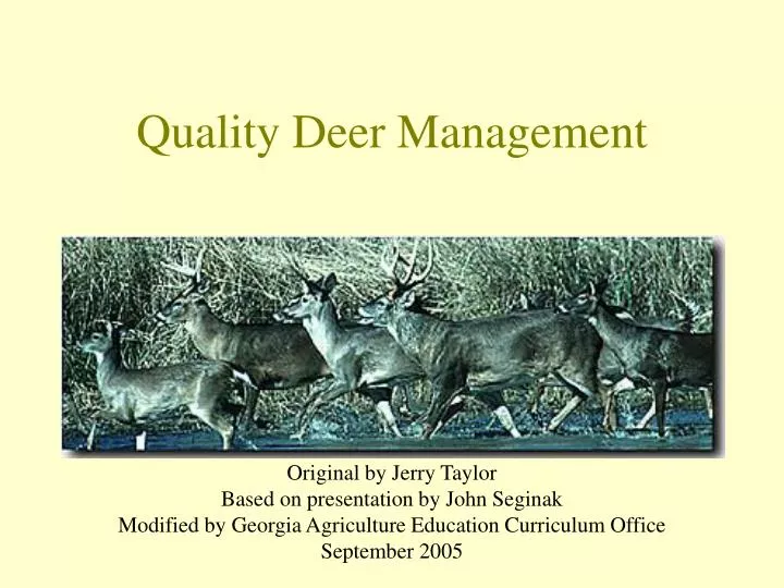 quality deer management