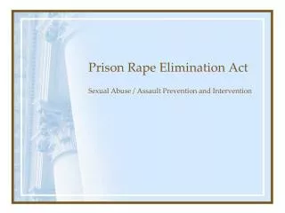 Prison Rape Elimination Act