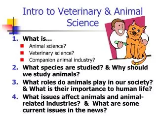 Intro to Veterinary &amp; Animal Science