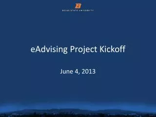 eAdvising Project Kickoff