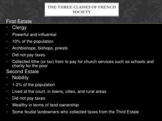 The three classes of French society