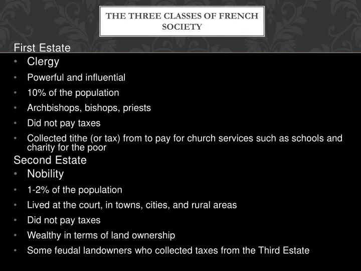 the three classes of french society