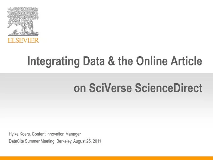 integrating data the online article on sciverse sciencedirect