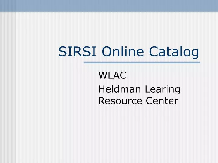 sirsi online catalog