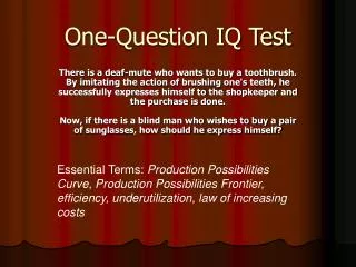 One-Question IQ Test