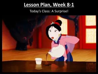 Lesson Plan, Week 8-1