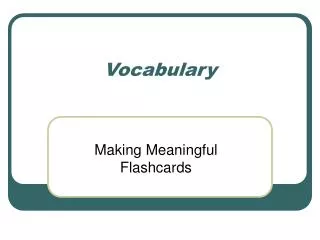 Vocabulary