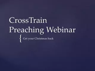 CrossTrain Preaching W ebinar