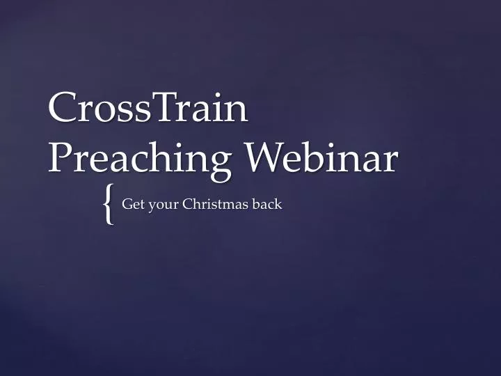 crosstrain preaching w ebinar