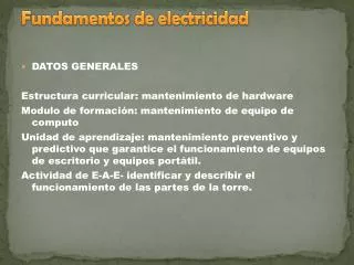 fundamentos de electricidad