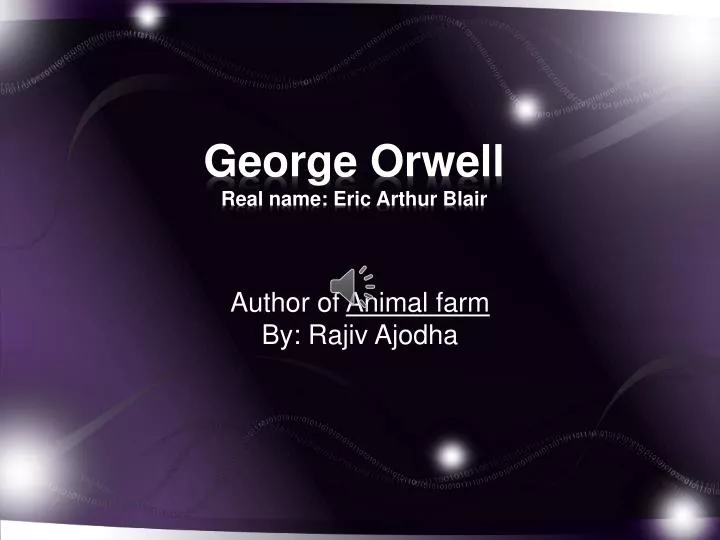 george orwell real name eric arthur blair