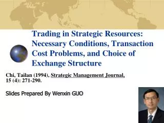 Chi, Tailan (1994), Strategic Management Journal, 15 (4): 271-290.