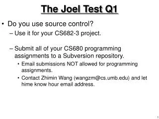 The Joel Test Q1