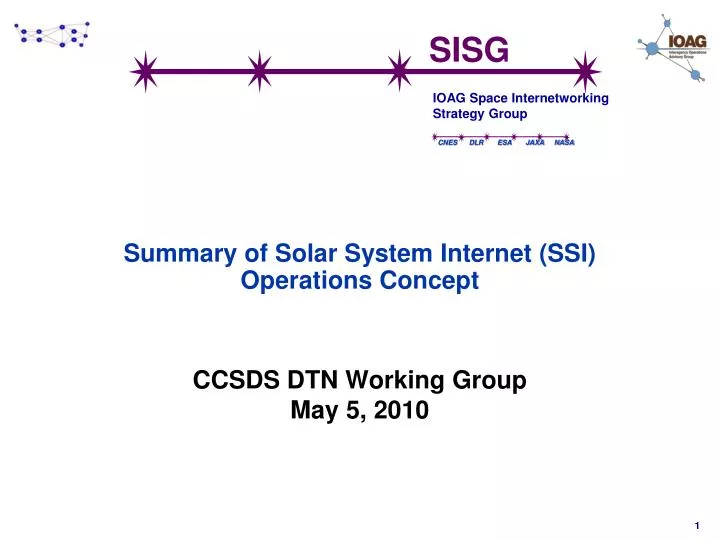 summary of solar system internet ssi operations concept