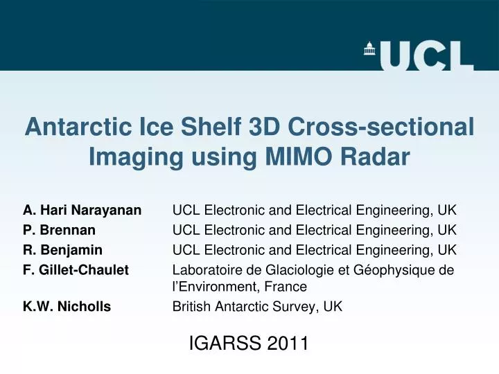 antarctic ice shelf 3d cross sectional imaging using mimo radar