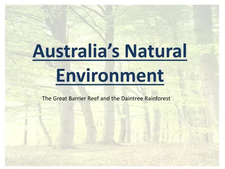 australia s natural environment
