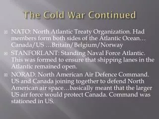 the cold war continued