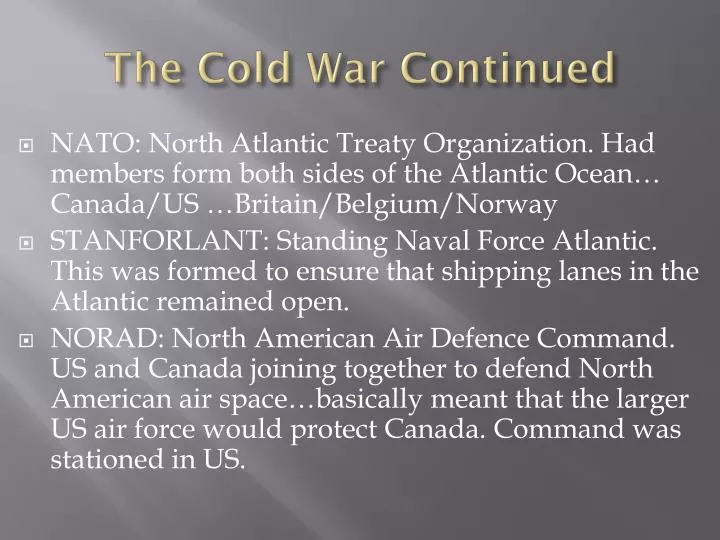 the cold war continued