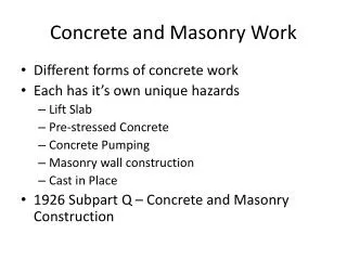 Concrete and Masonry Work