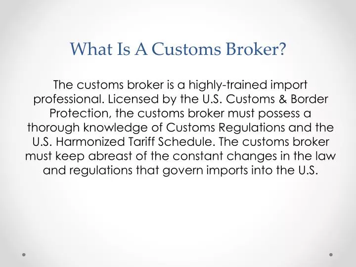 what is a customs broker