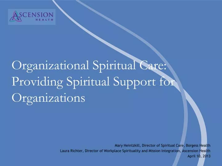 organizational spiritual care providing spiritual support for organizations