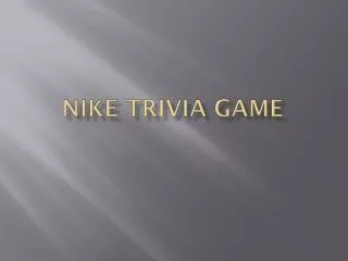 Nike Trivia Game