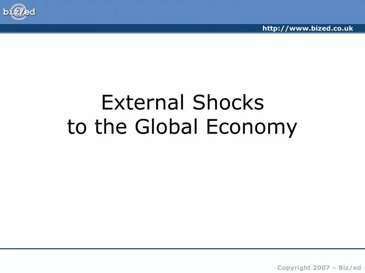 external shocks to the global economy