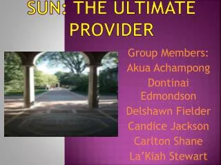 SUN: The Ultimate Provider