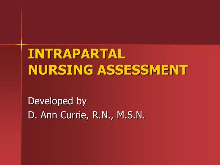 intrapartal nursing assessment
