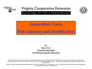 Aquaculture Facts, Fish Anatomy and Identification