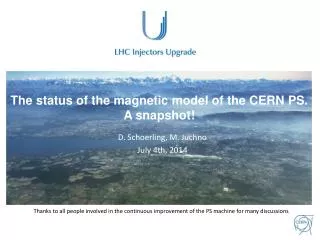 The status of the magnetic model of the CERN PS. A snapshot!