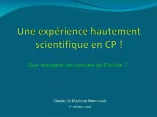 une exp rience hautement scientifique en cp