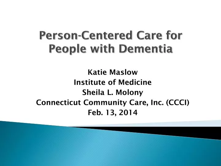 person centered care for people with dementia