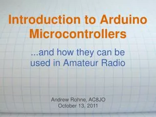 Introduction to Arduino Microcontrollers