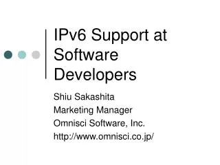 IPv6 Support at Software Developers