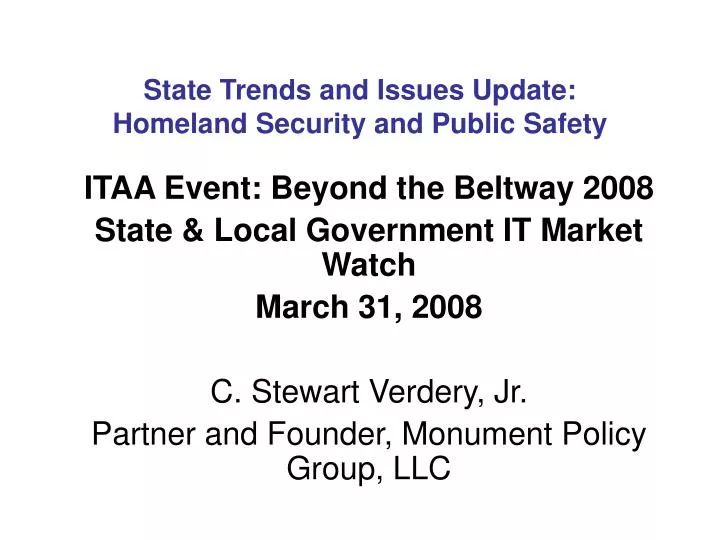 state trends and issues update homeland security and public safety