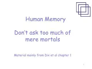 Human Memory