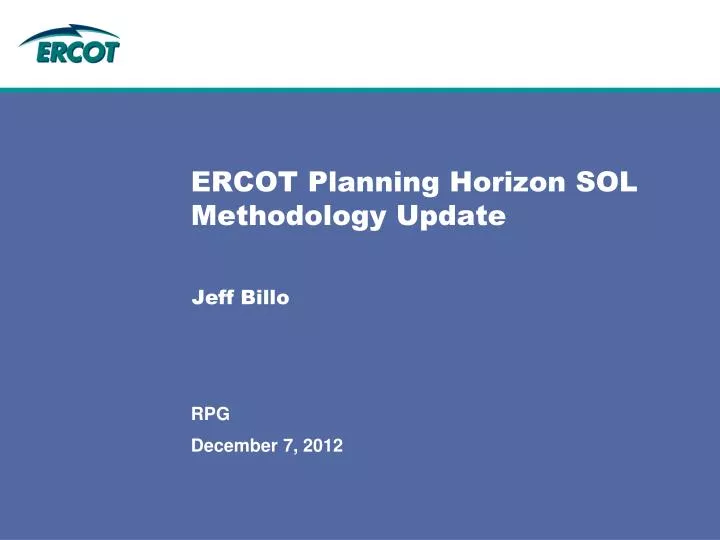 ercot planning horizon sol methodology update